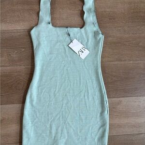 Zara Light Green Mini Dress
